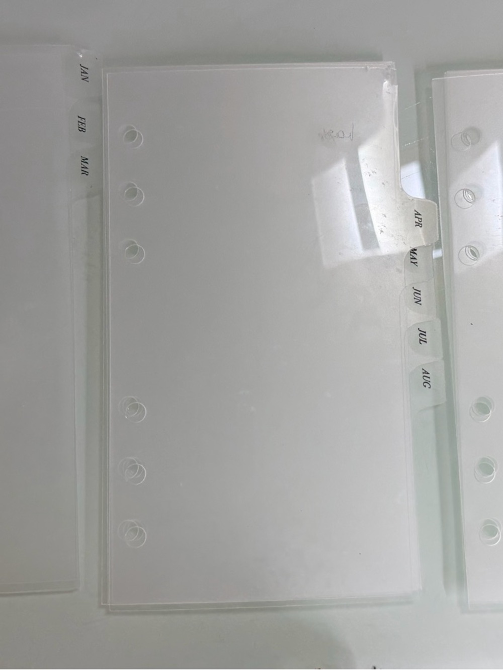 Cloth & Paper Clear Monthly Tabs - Frosted